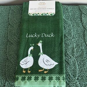 Envogue Lucky Duck 🦆 St. Patrick’s Day ☘️ Kitchen Towels Set of 2 NEW!